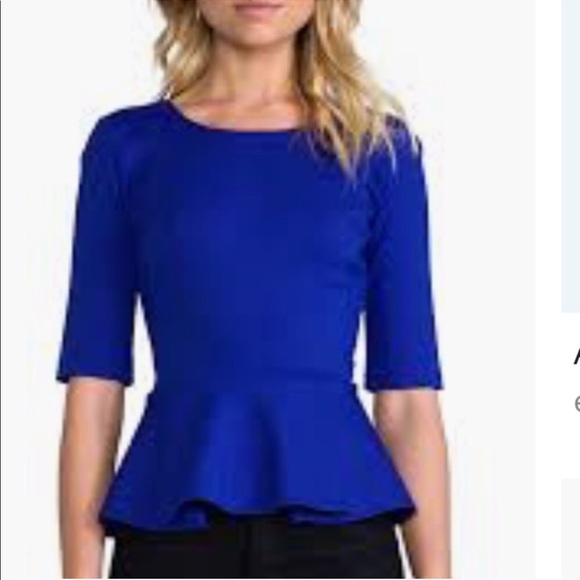 Amanda Uprichard Peplum top in Red - Picture 4 of 4